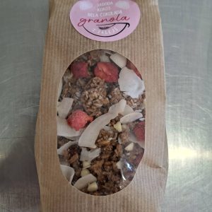 Domača granola ( jagode-bela čokolada- kokos) 150g